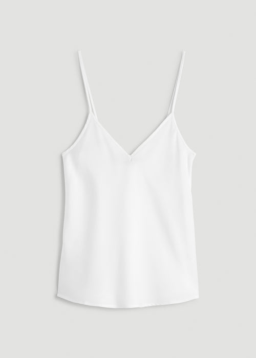 Satin Cami for Tall Women in White