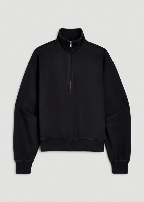Everyday Fleece Half-Zip Sweatshirt for Tall Women in Black