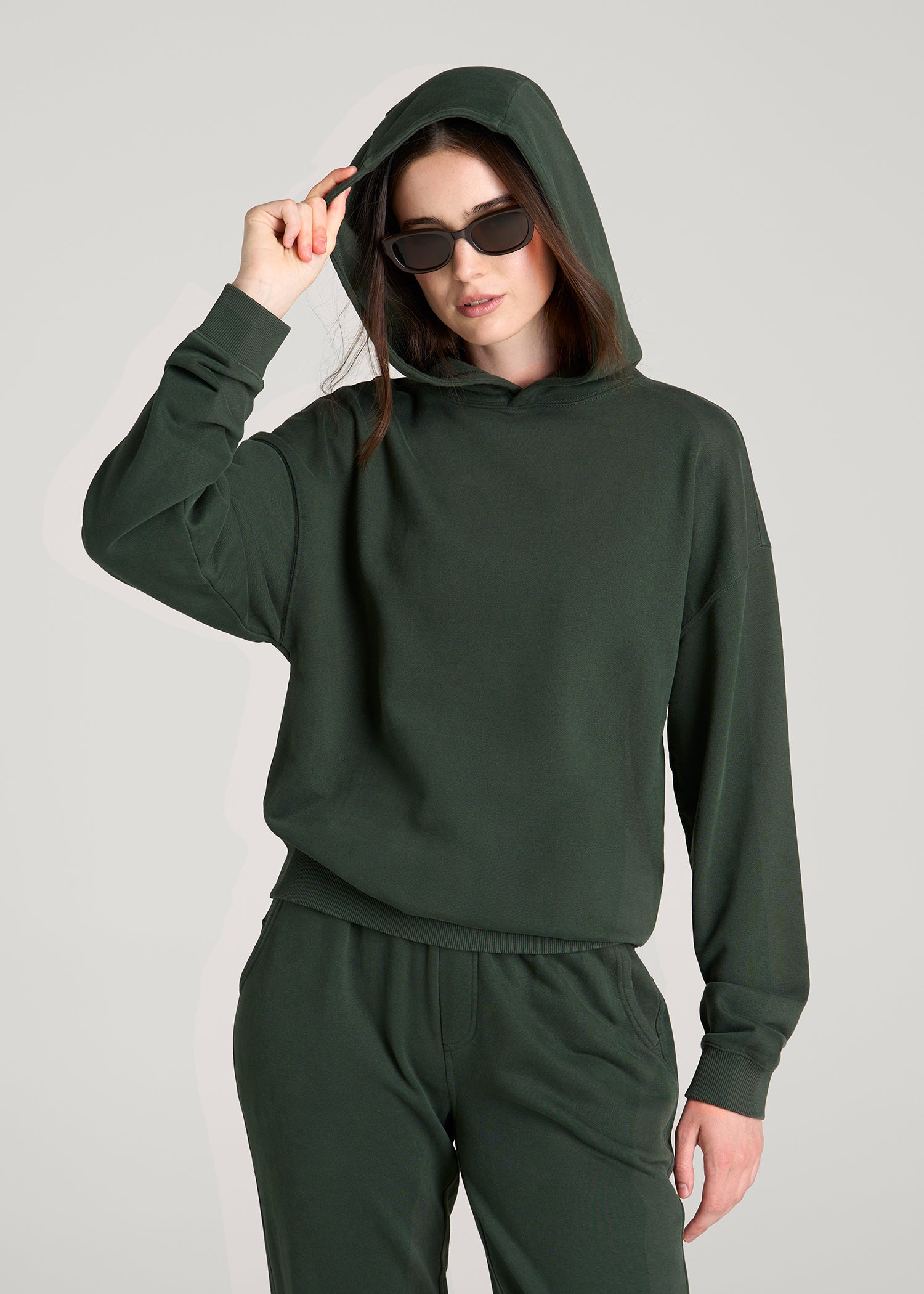 Everyday French Terry Hoodie for Tall Women in Boreal Forest