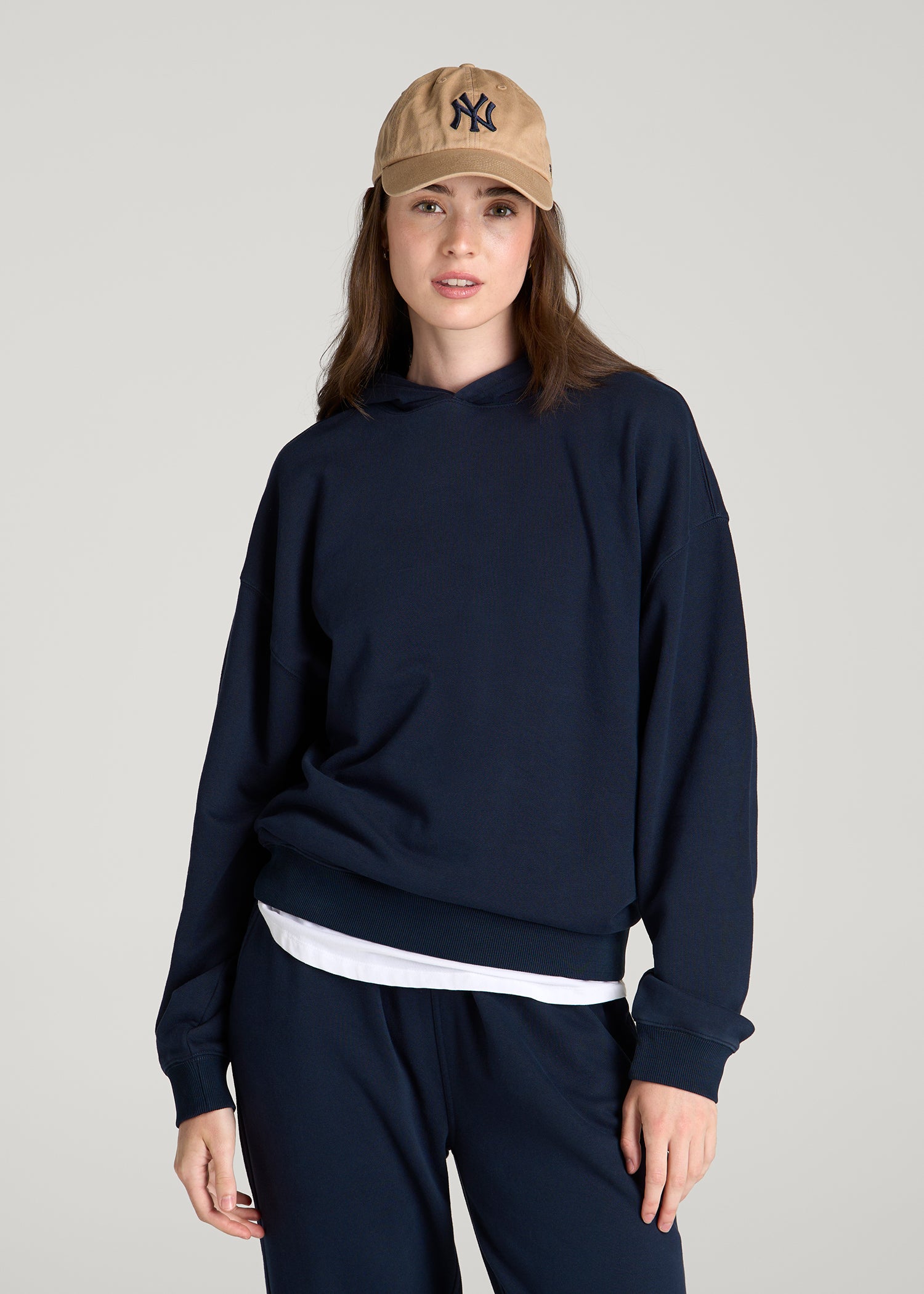 Everyday French Terry Hoodie for Tall Women in Royal Navy