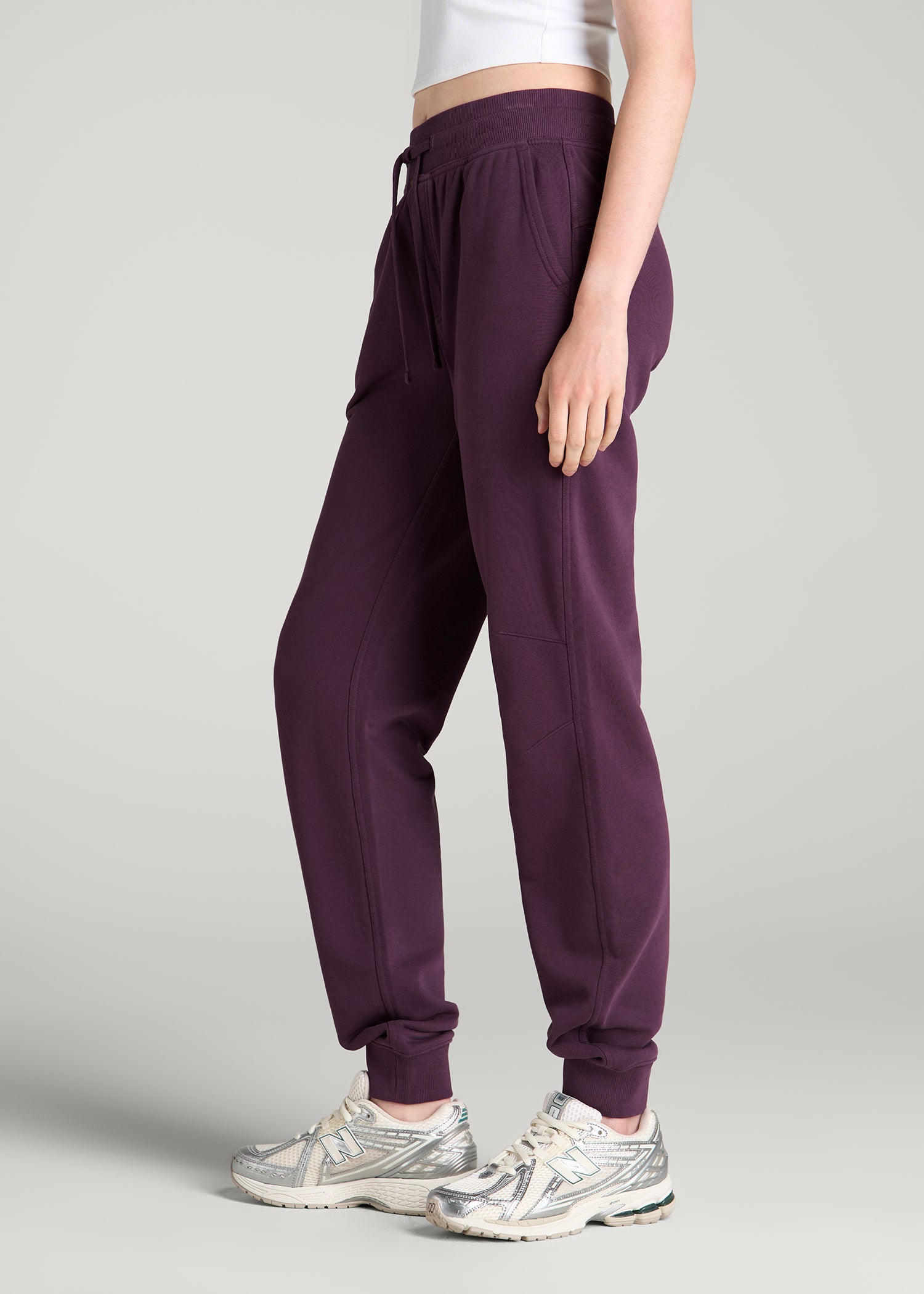 Everyday French Terry Jogger for Tall Women in Aubergine