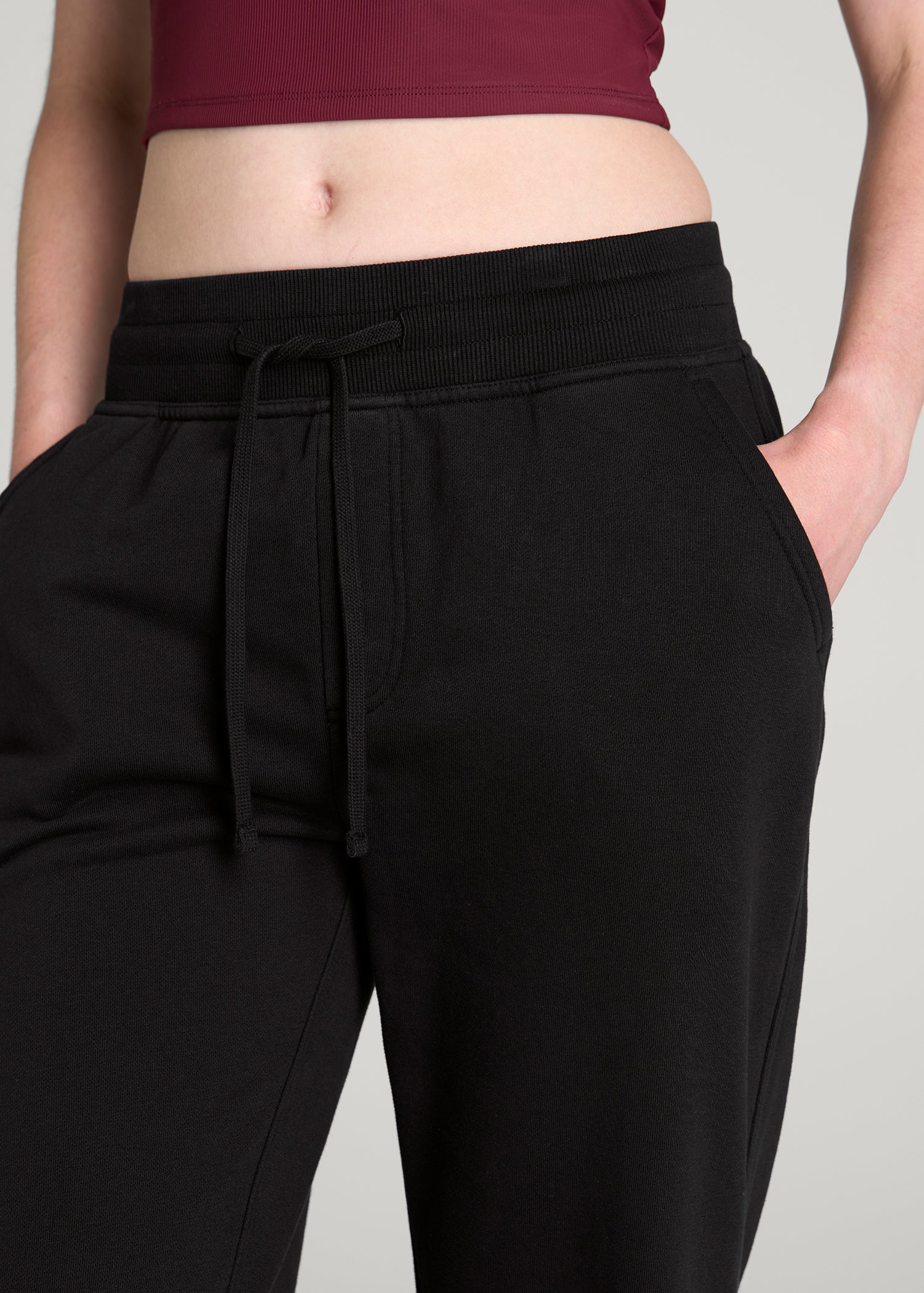 Everyday French Terry Jogger for Tall Women in Black