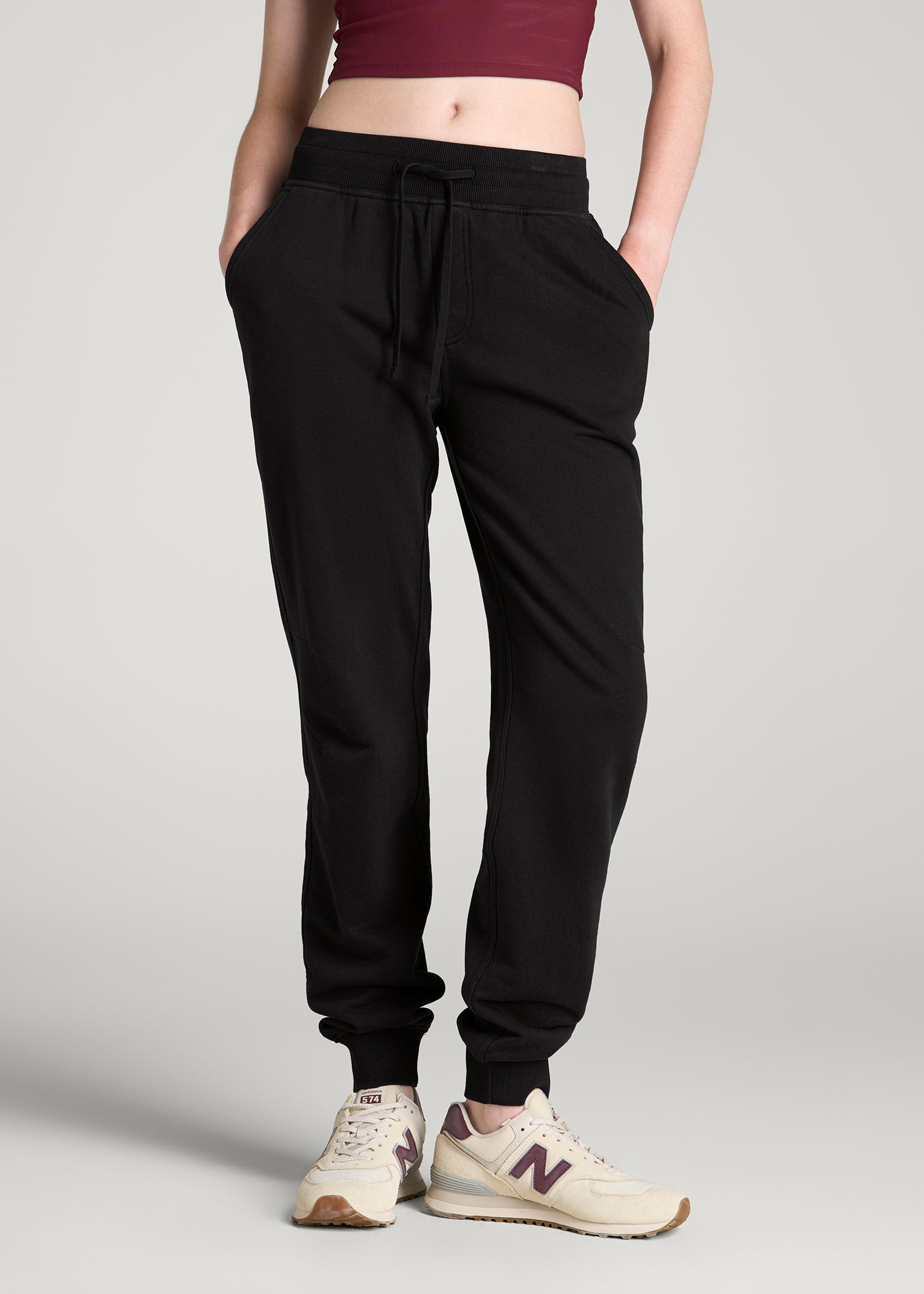 Everyday French Terry Jogger for Tall Women in Black