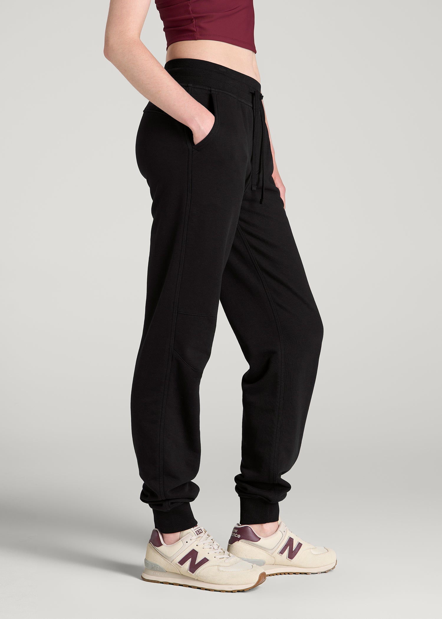 Everyday French Terry Jogger for Tall Women in Black