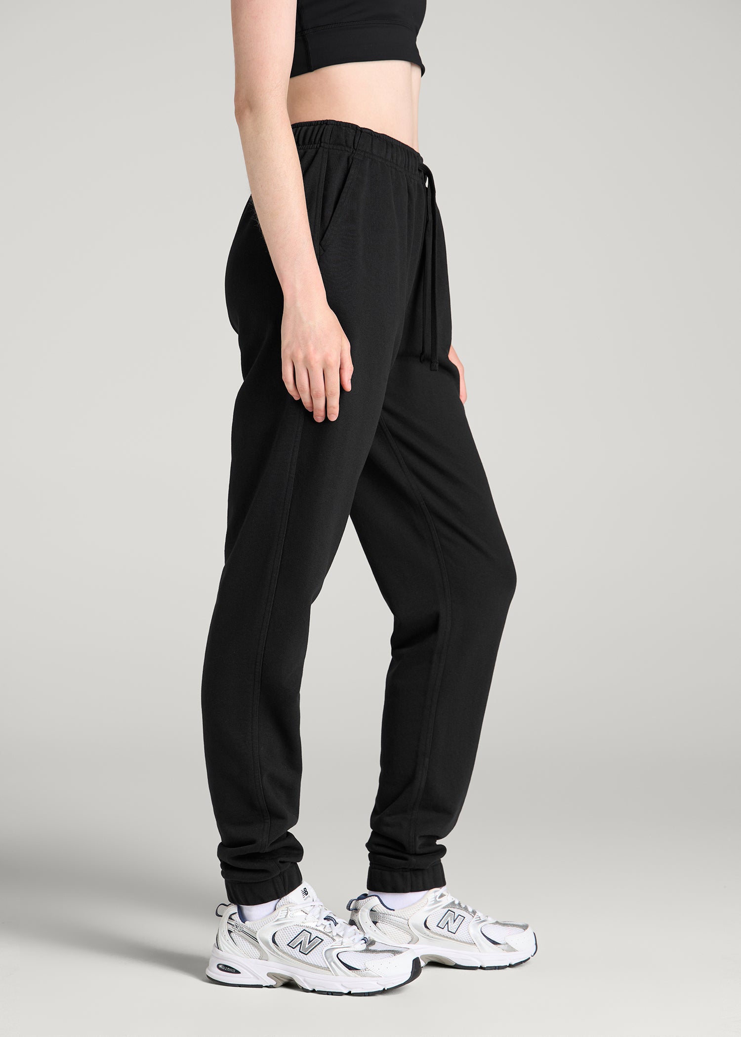 Everyday French Terry Regular Fit Sweatpants for Tall Women in Black