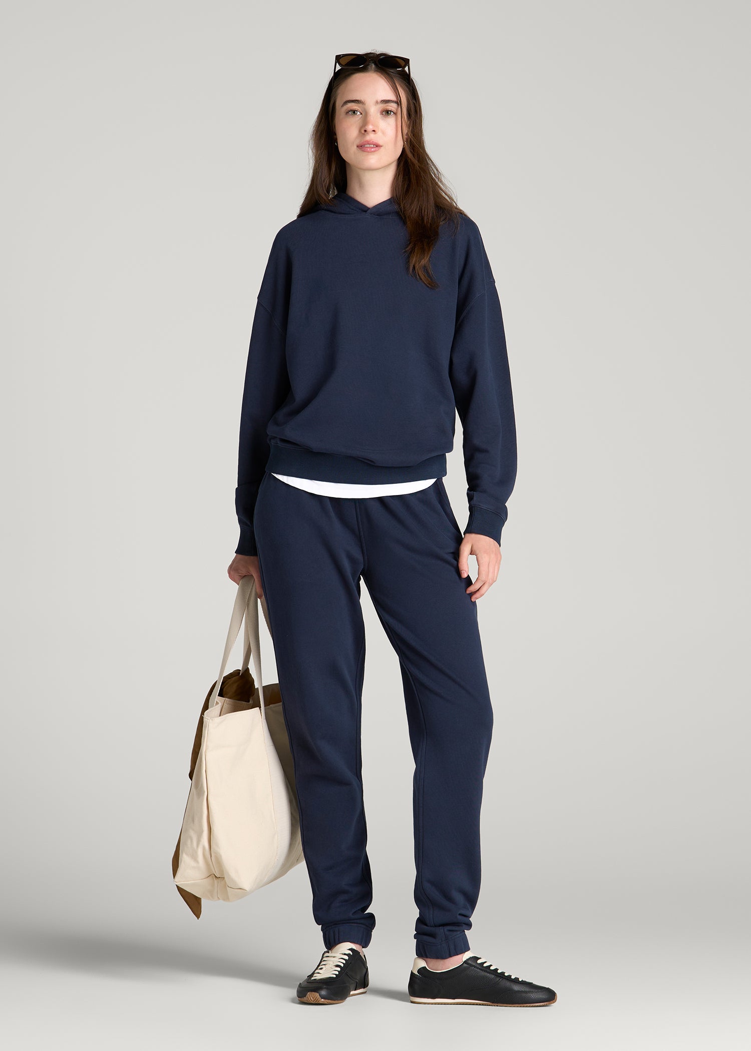 Everyday French Terry Regular Fit Sweatpants for Tall Women in Royal Navy