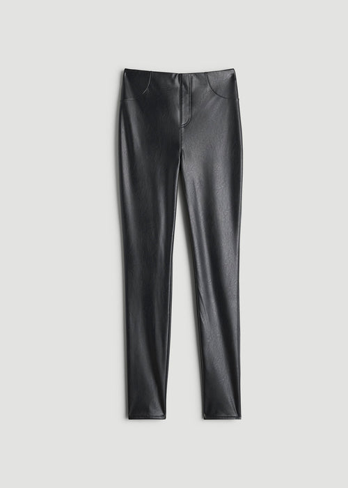 True Touch Leather Leggings for Tall Women in Black