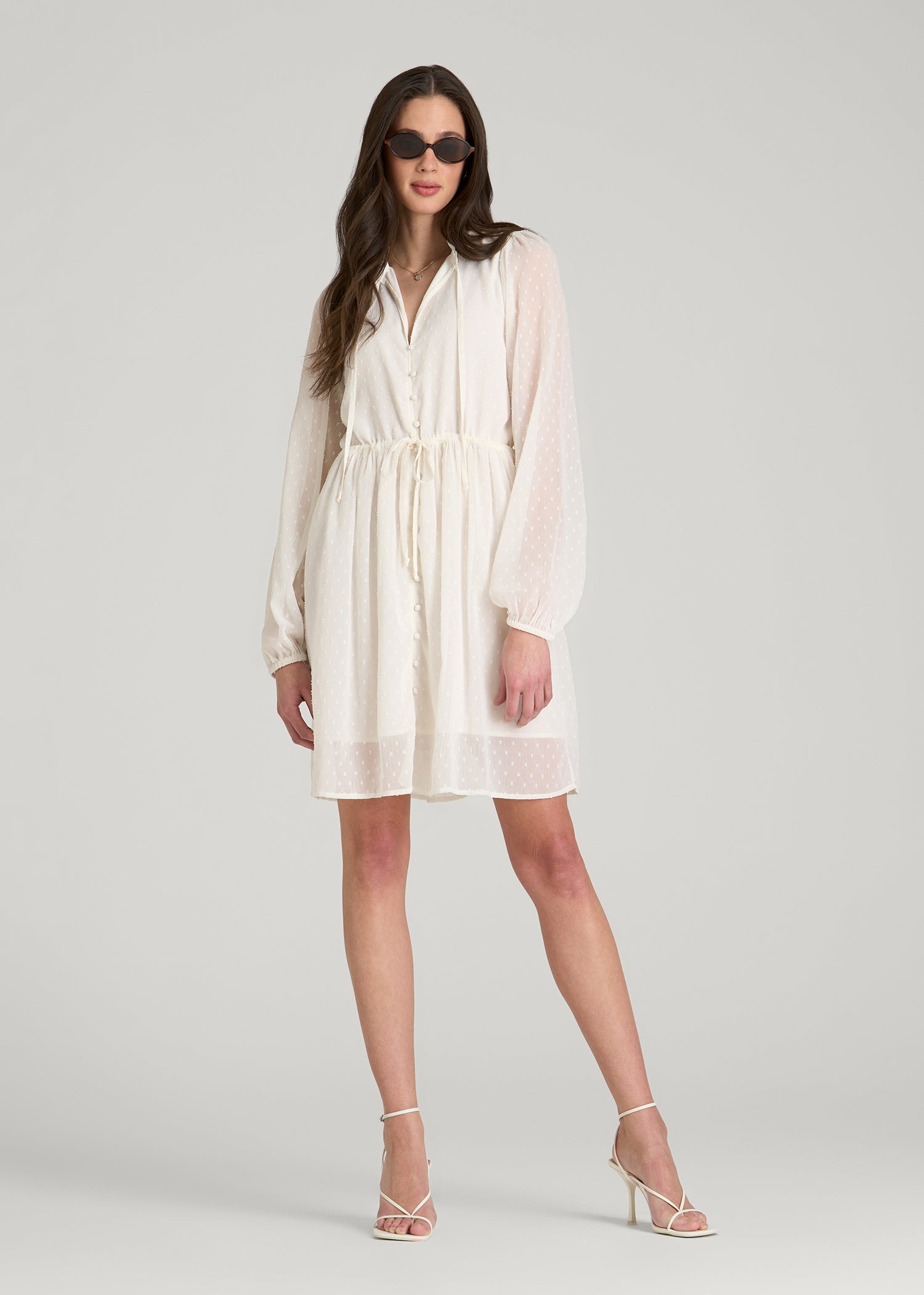 women chiffon dresses LONG SLEEVE CHIFFON A-LINE DRESS CDCD243 main image 1