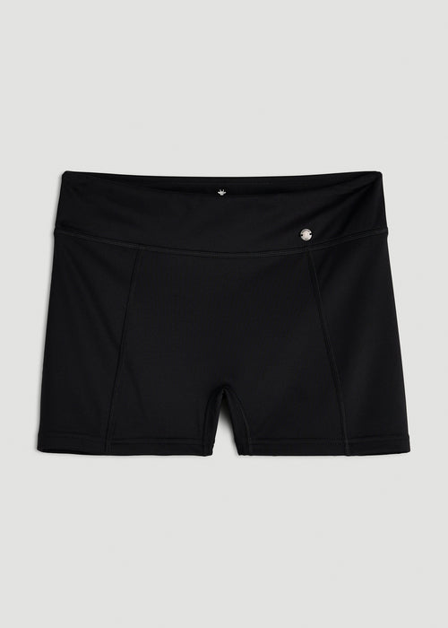 Fitted Hybrid Shorts for Tall Women in Deep Black