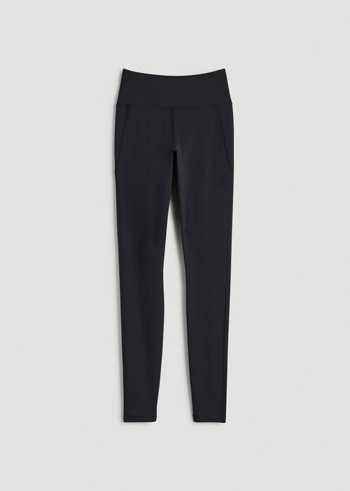 Fleece-Lined Leggings for Tall Women in Black