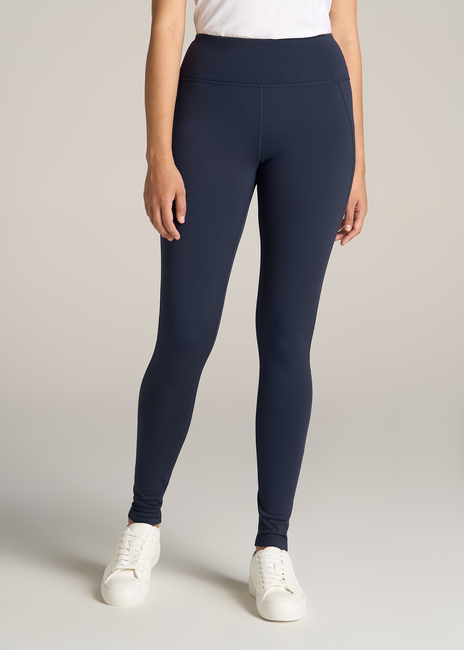 Adore Womens Fleece Lined Leggings High Stretch Yoga Pants with Pockets-Navy  Blue