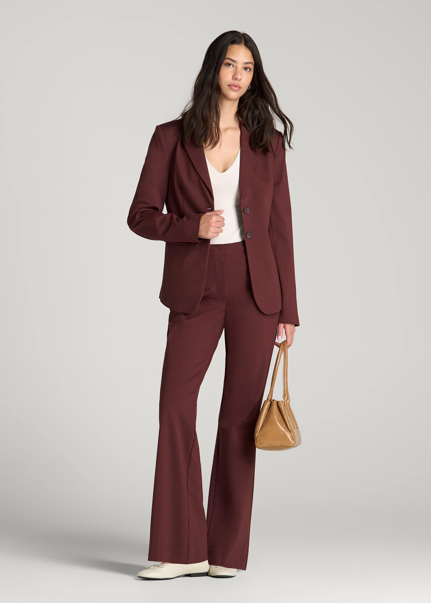 Freedom Flex Flare Dress Pants for Tall Women in Rum Raisin
