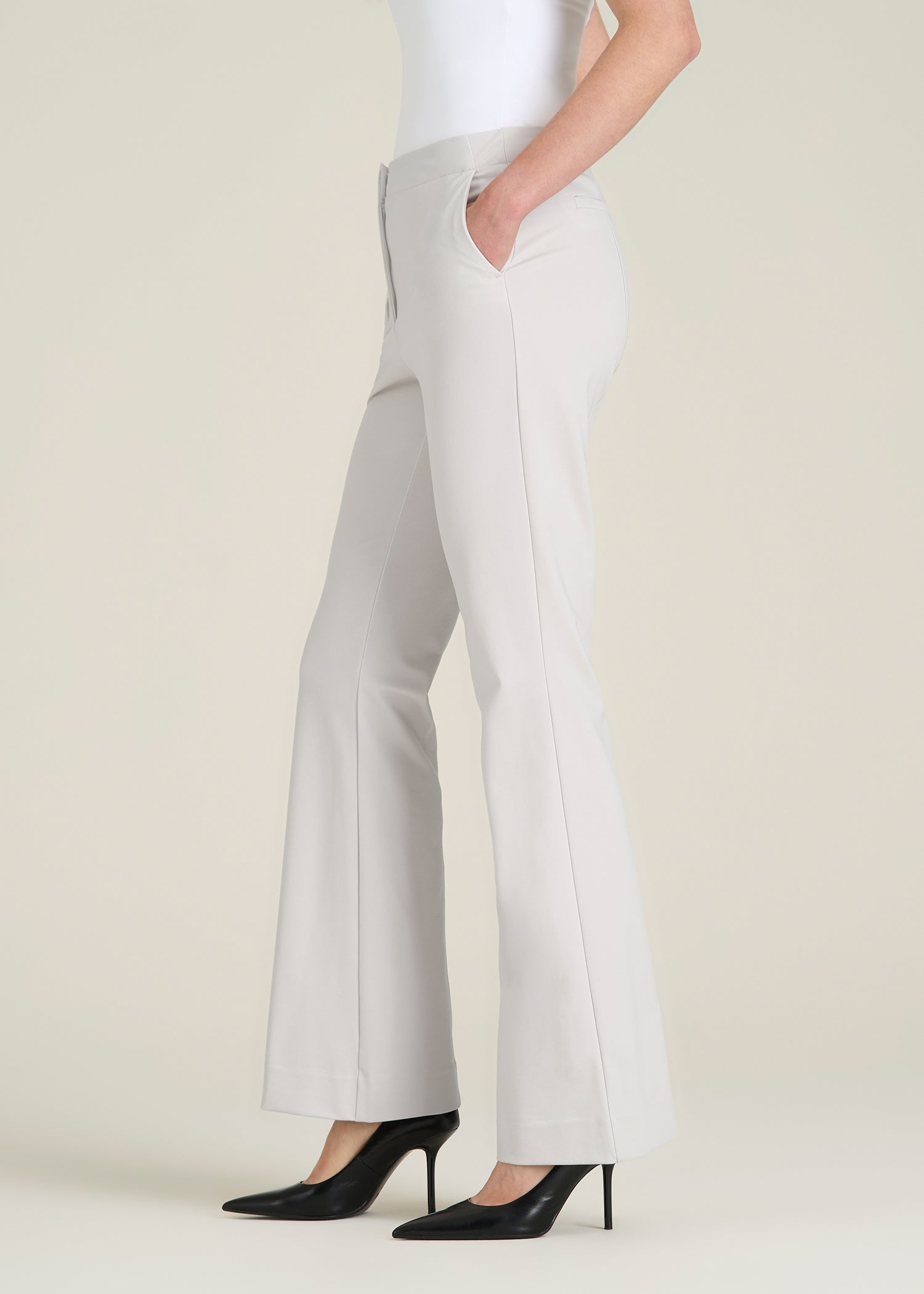 Freedom Flex Flare Dress Pants for Tall Women in White Sand