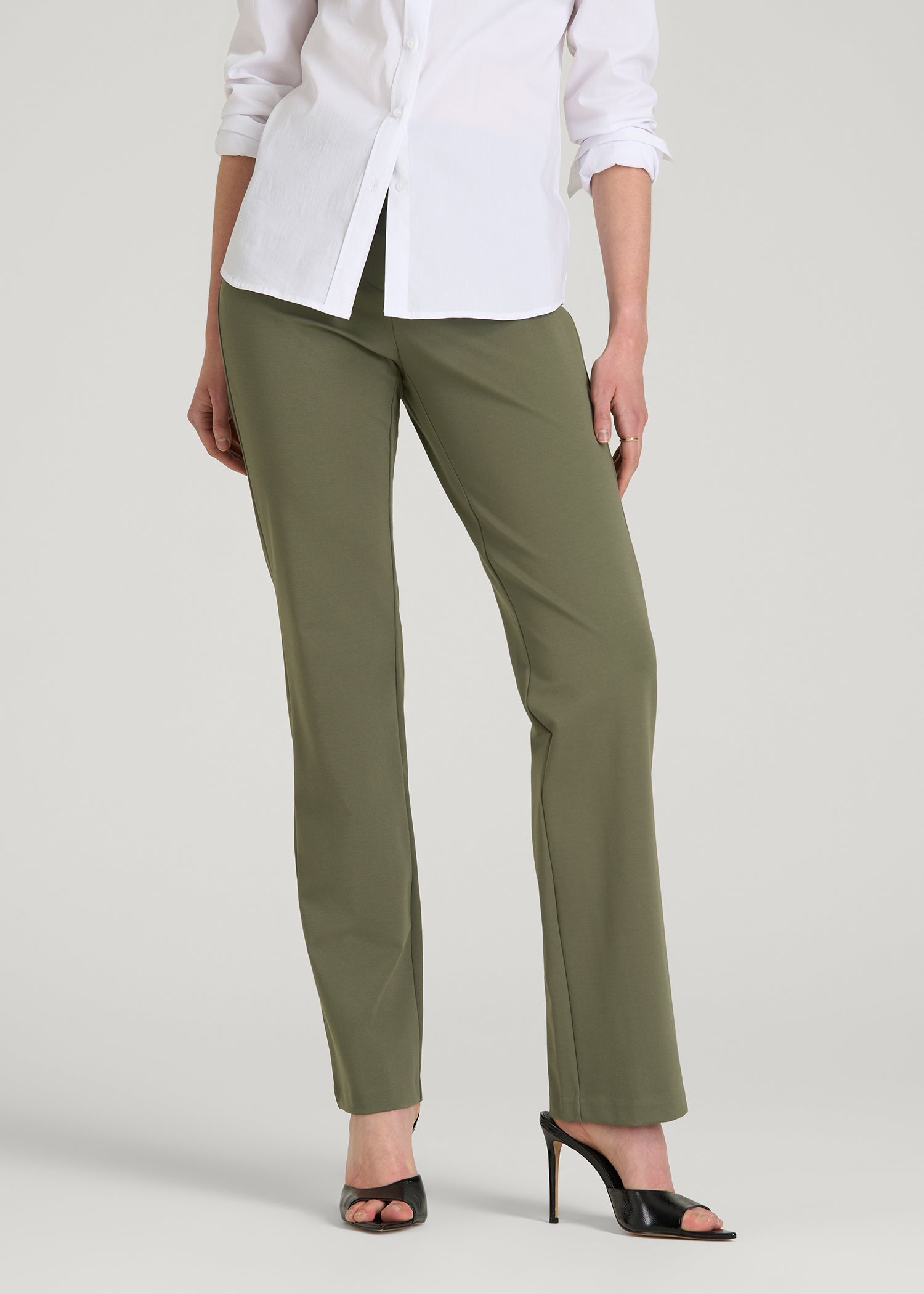 Freedom Flex Slim Straight Leg Dress Pants for Tall Women in Olive 8 / Tall / Olive Freedom Flex Slim Straight Leg Dress Pants for Tall Women in Olive 8 / Tall / Olive