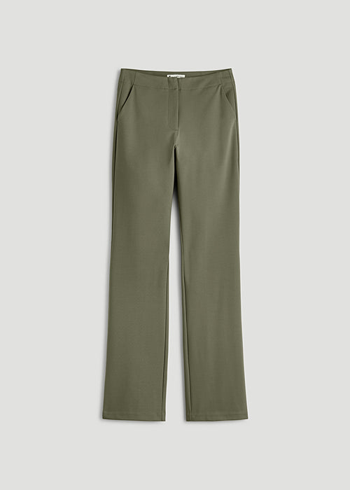 Freedom Flex Slim Straight Leg Dress Pants for Tall Women in Olive