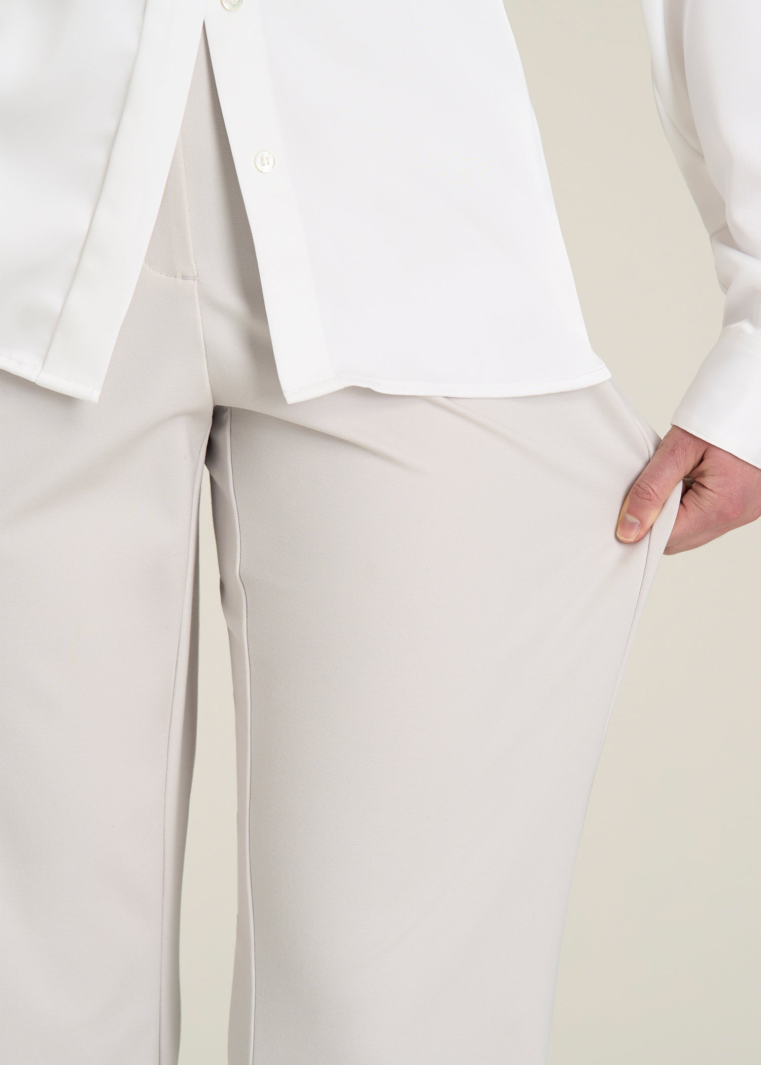 Freedom Flex Straight Leg Dress Pants for Tall Women in White Sand