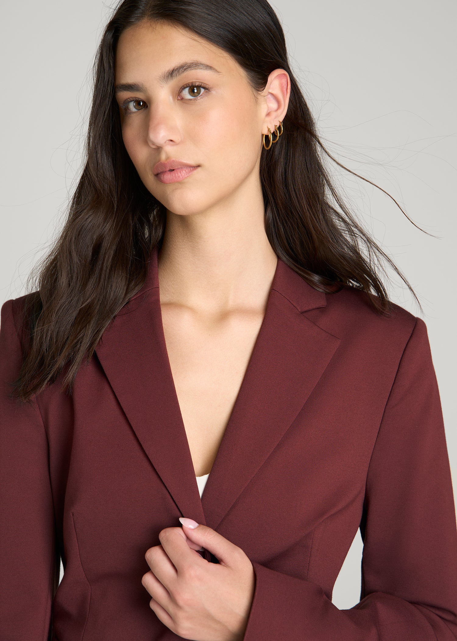 Freedom Flex Two-Button Slim Fit Blazer for Tall Women in Rum Raisin