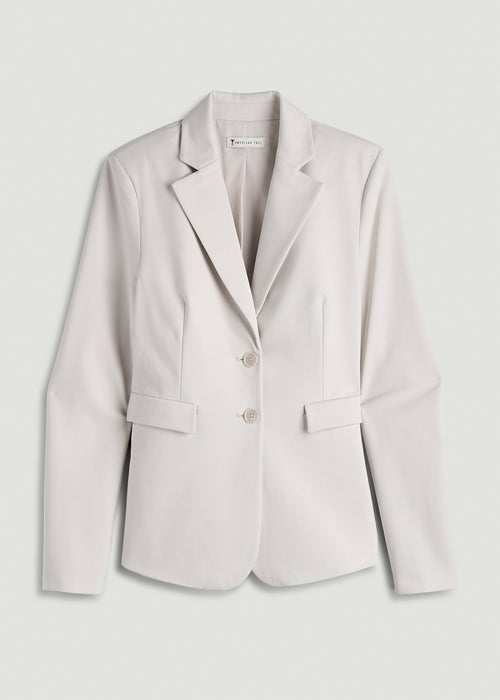 Freedom Flex Two-Button Slim-Fit Blazer for Tall Women in White Sand
