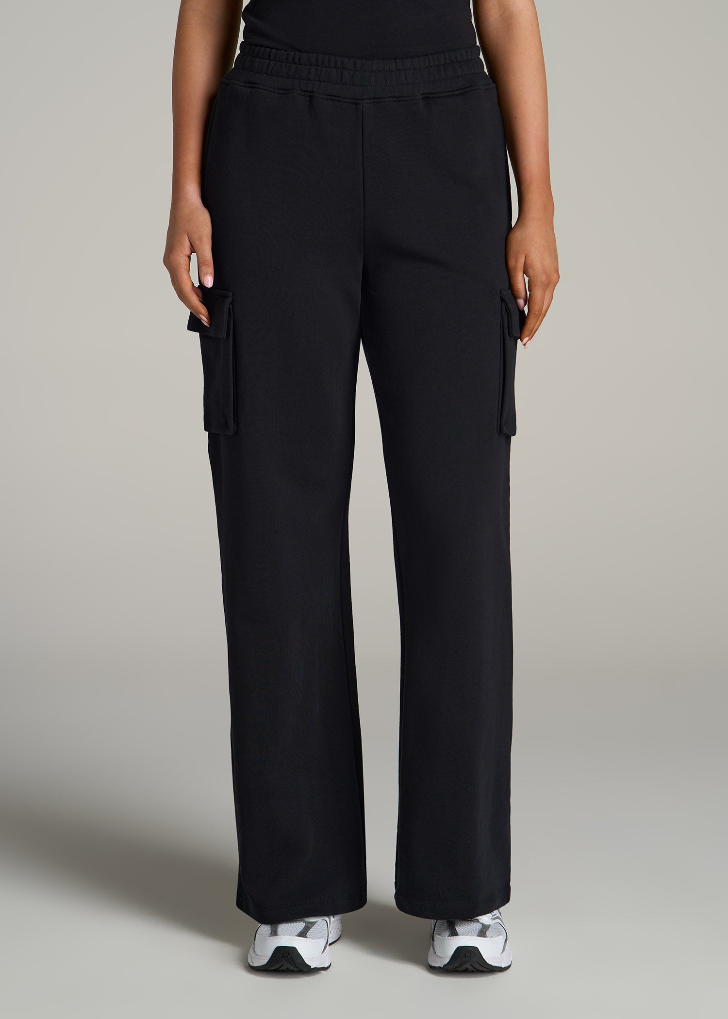 French Terry Wide Leg Cargo Women's Tall Sweatpants American Tall