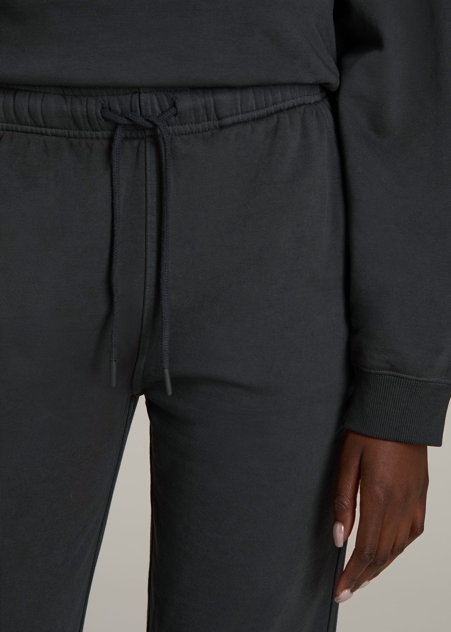 Garment Dyed Sweatpants for Tall Women in Washed Black