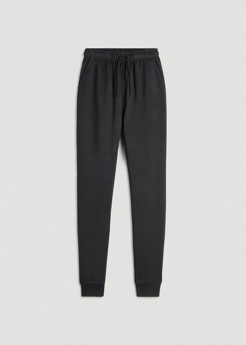 Garment Dyed Sweatpants for Tall Women in Washed Black