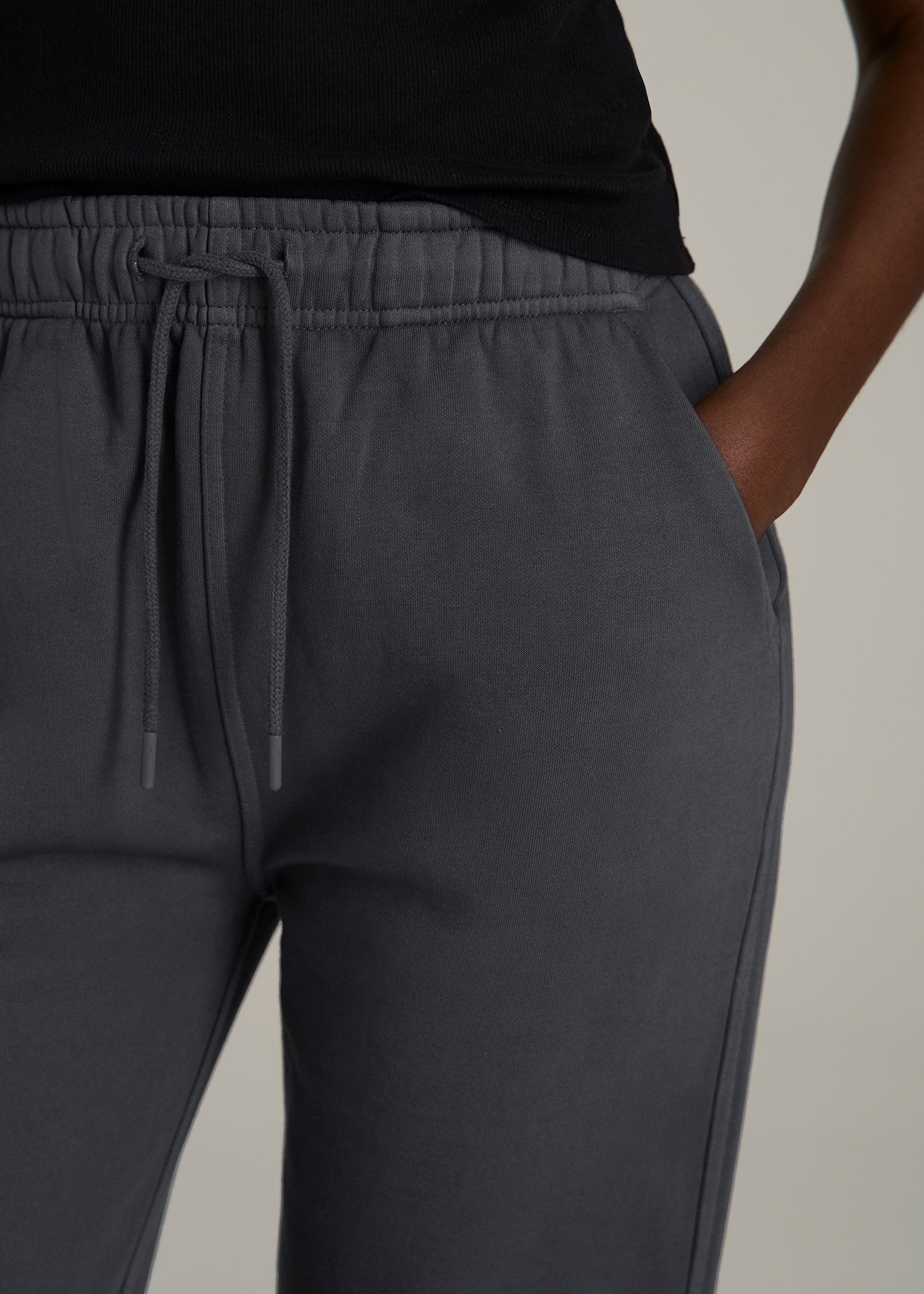 Garment Dyed Sweatpants for Tall Women in Washed Charcoal Rinse