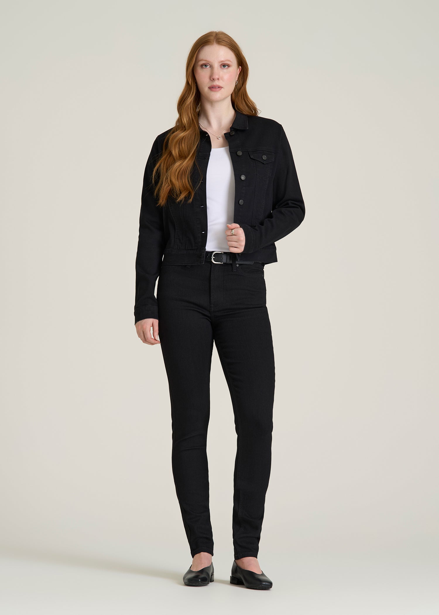 Georgia High-Rise Skinny Jeans for Tall Women in Optimum Black