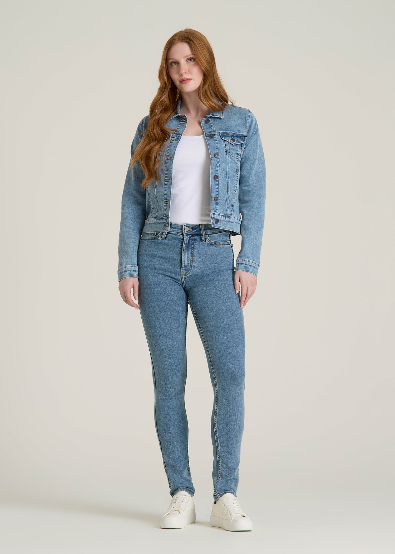 Georgia High-Rise Skinny Jeans for Tall Women in Perfect Blue