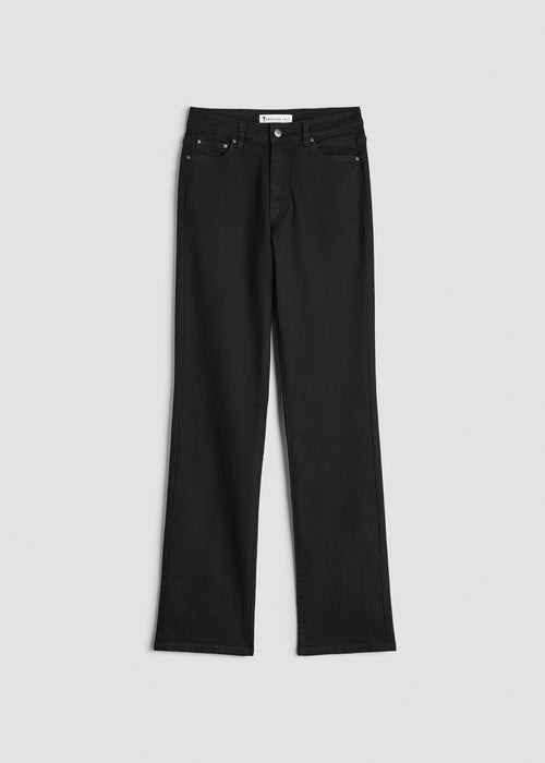 Harper High-Rise Straight Stretch Jeans for Tall Women in Black