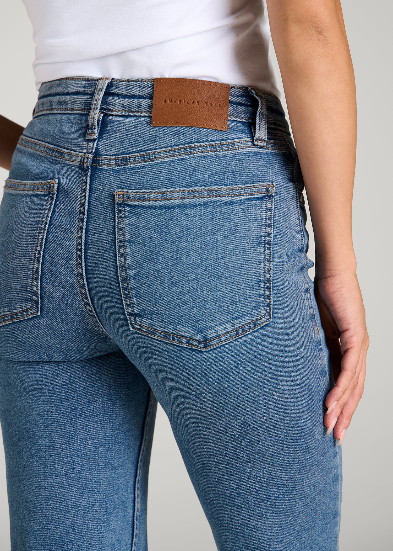 Harper High-Rise Straight Stretch Jeans for Tall Women in Perfect Blue