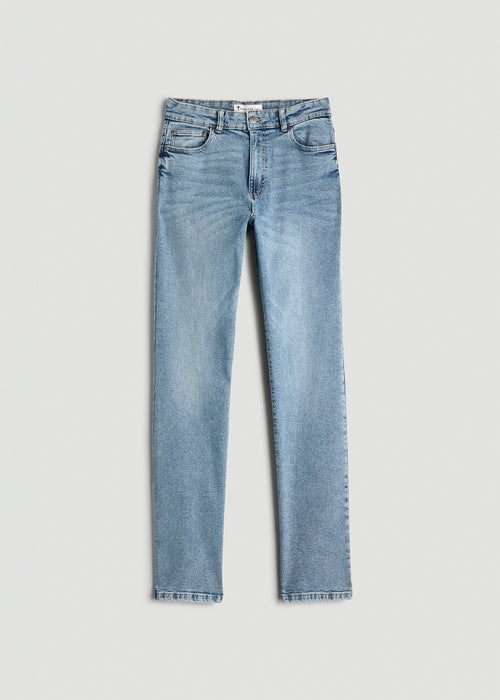 Harper High-Rise Straight Stretch Jeans for Tall Women in Perfect Blue