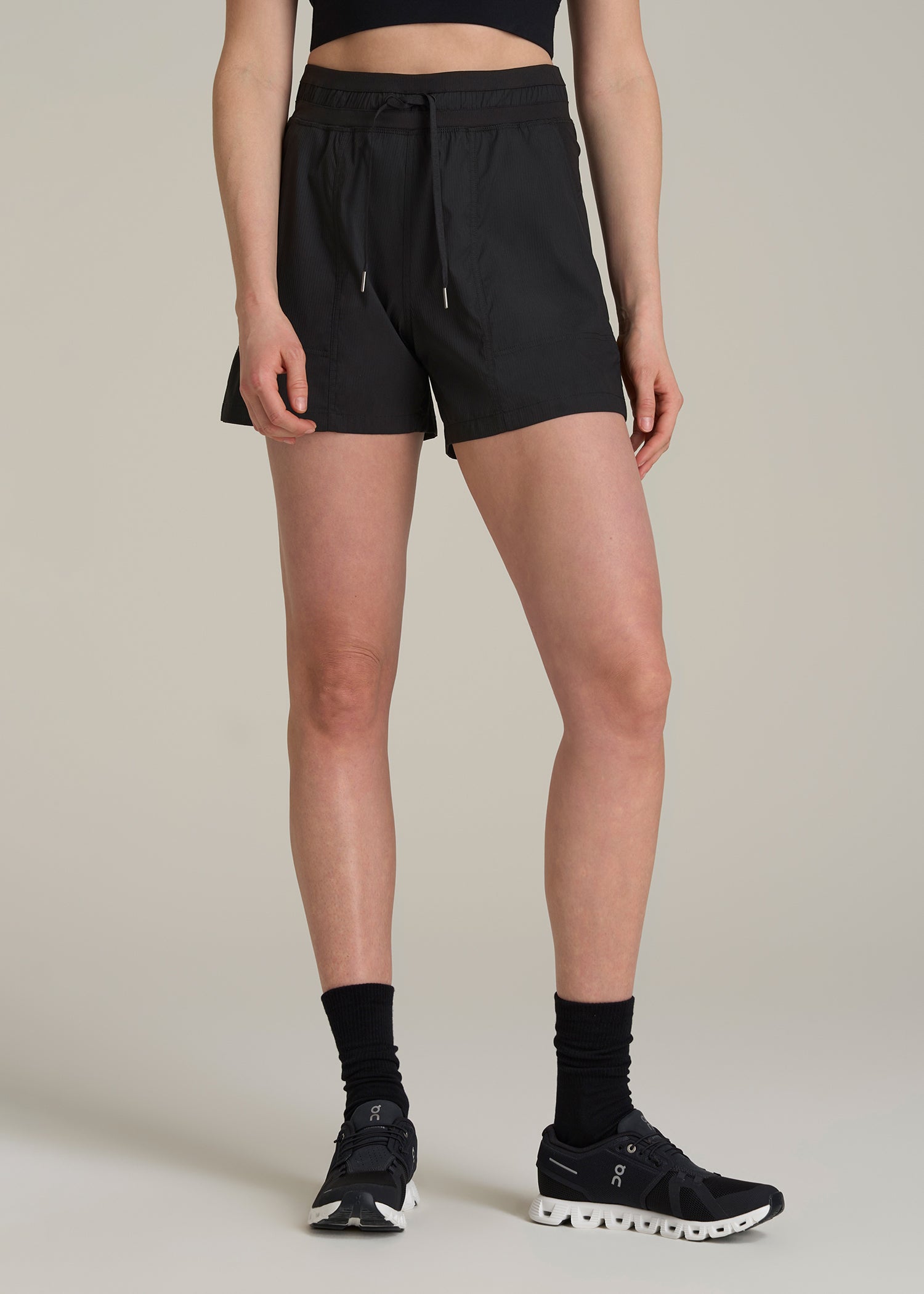 High Rise After Practice Short for Tall Women in Black