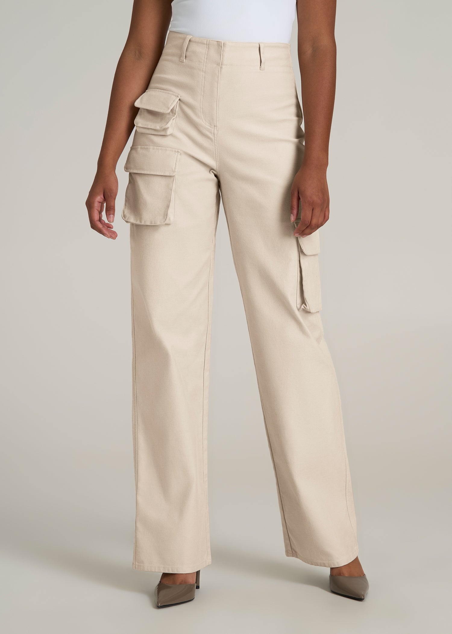 Cargo Pants Pants Loose On Top Tight At Bottom High-Waist Flat