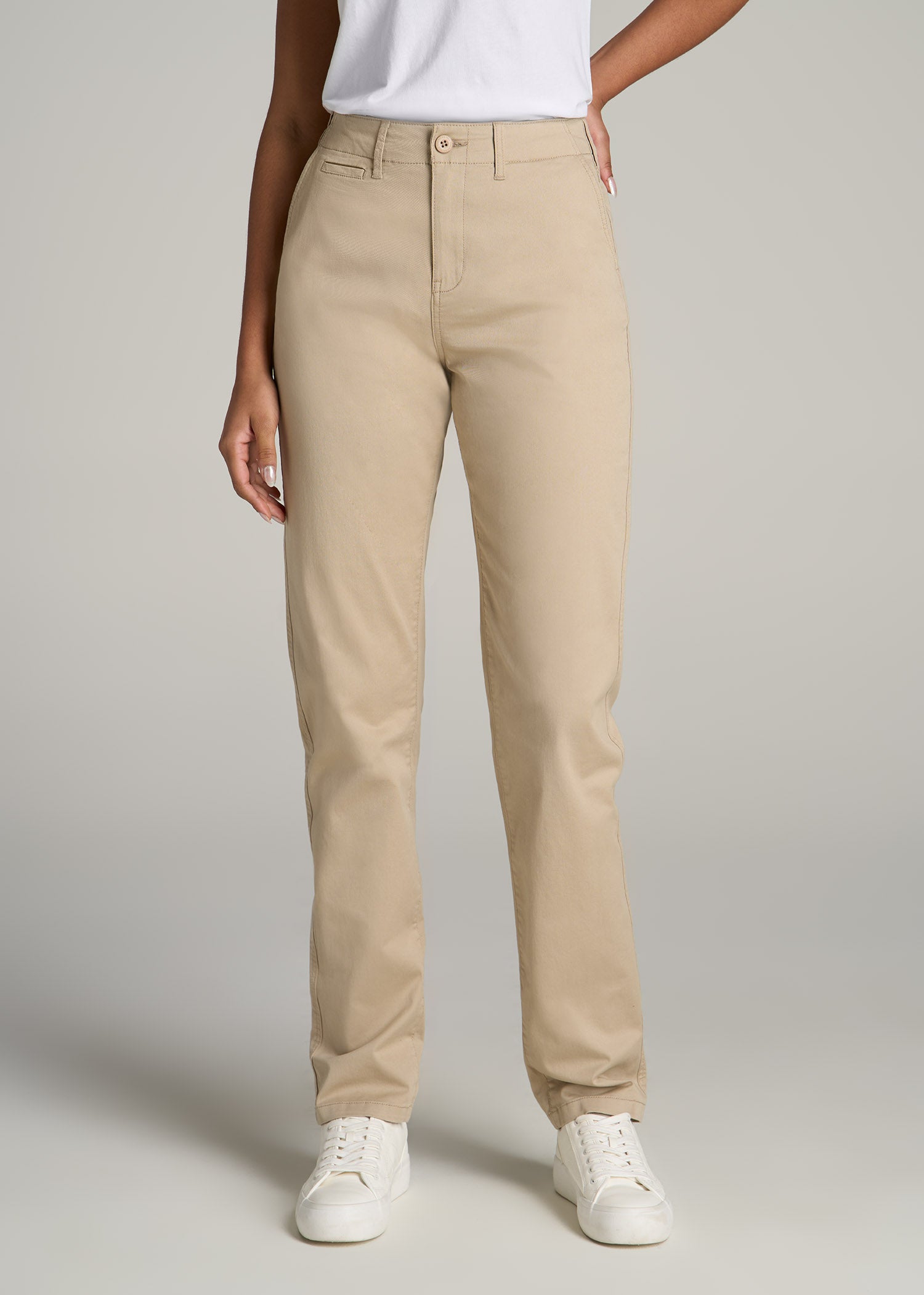 High Rise Tapered Chino Pants for Tall Women