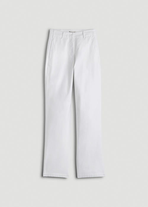 High Rise Wide-Leg Flat Front Chino Pants for Tall Women in White