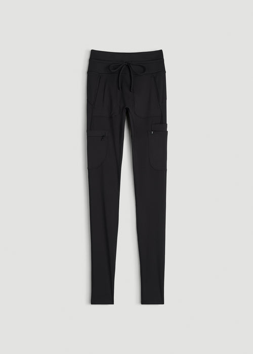 High Waisted Scrub Legging for Tall Women in Black