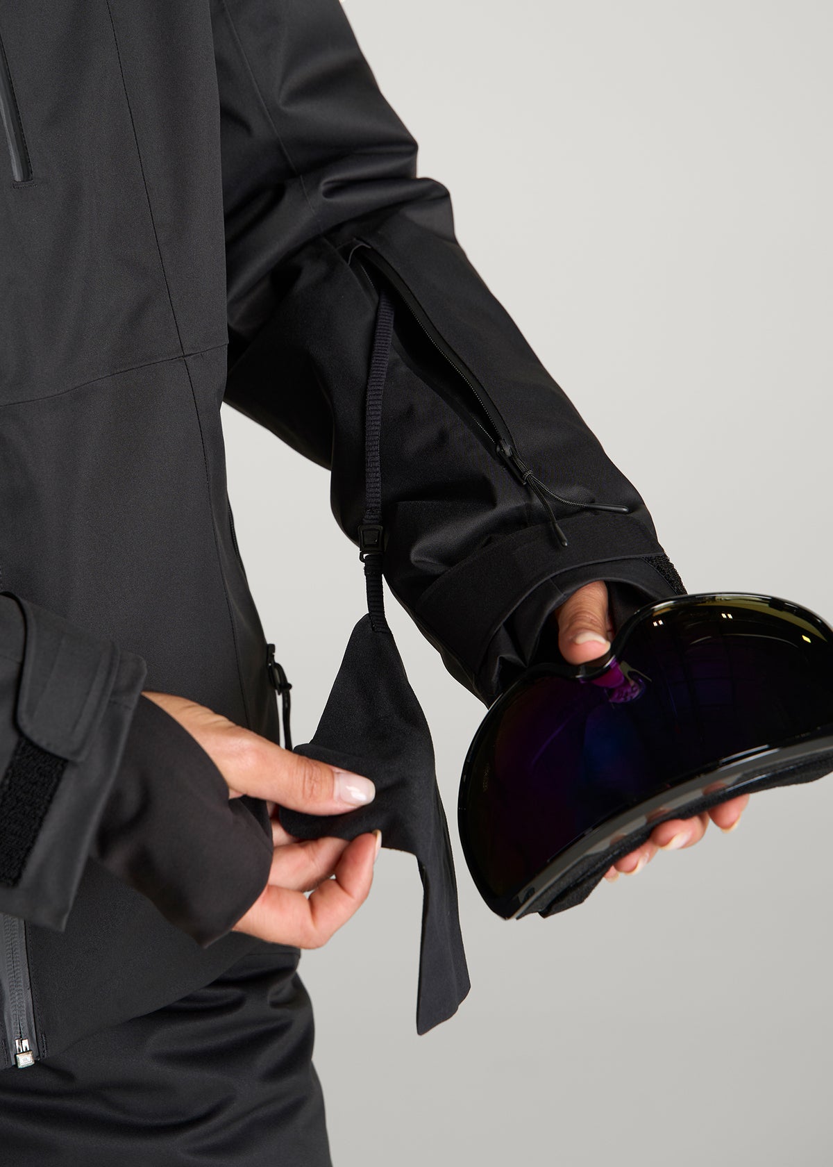 Insulated Ski Jacket for Tall Women in Black