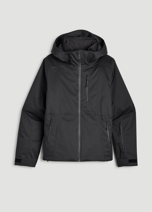 Insulated Ski Jacket for Tall Women in Black