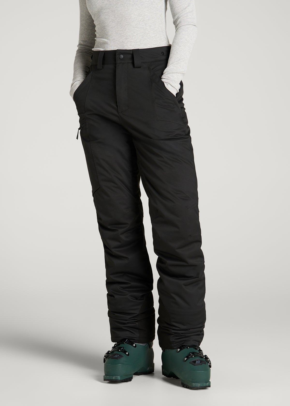 Insulated Ski Pants for Tall Women in Black