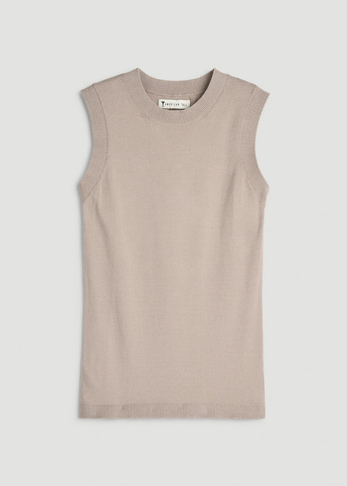 Knit Lounge Tank for Tall Women in Simply Taupe