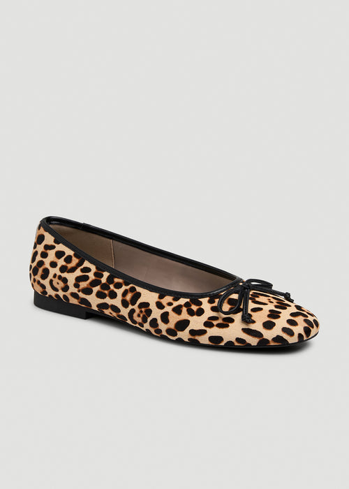 Leather Ballet Flat for Tall Women in Leopard Print
