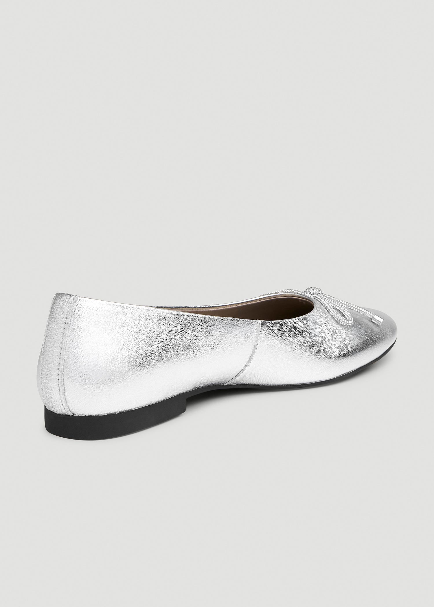 Leather Ballet Flat for Tall Women in Silver