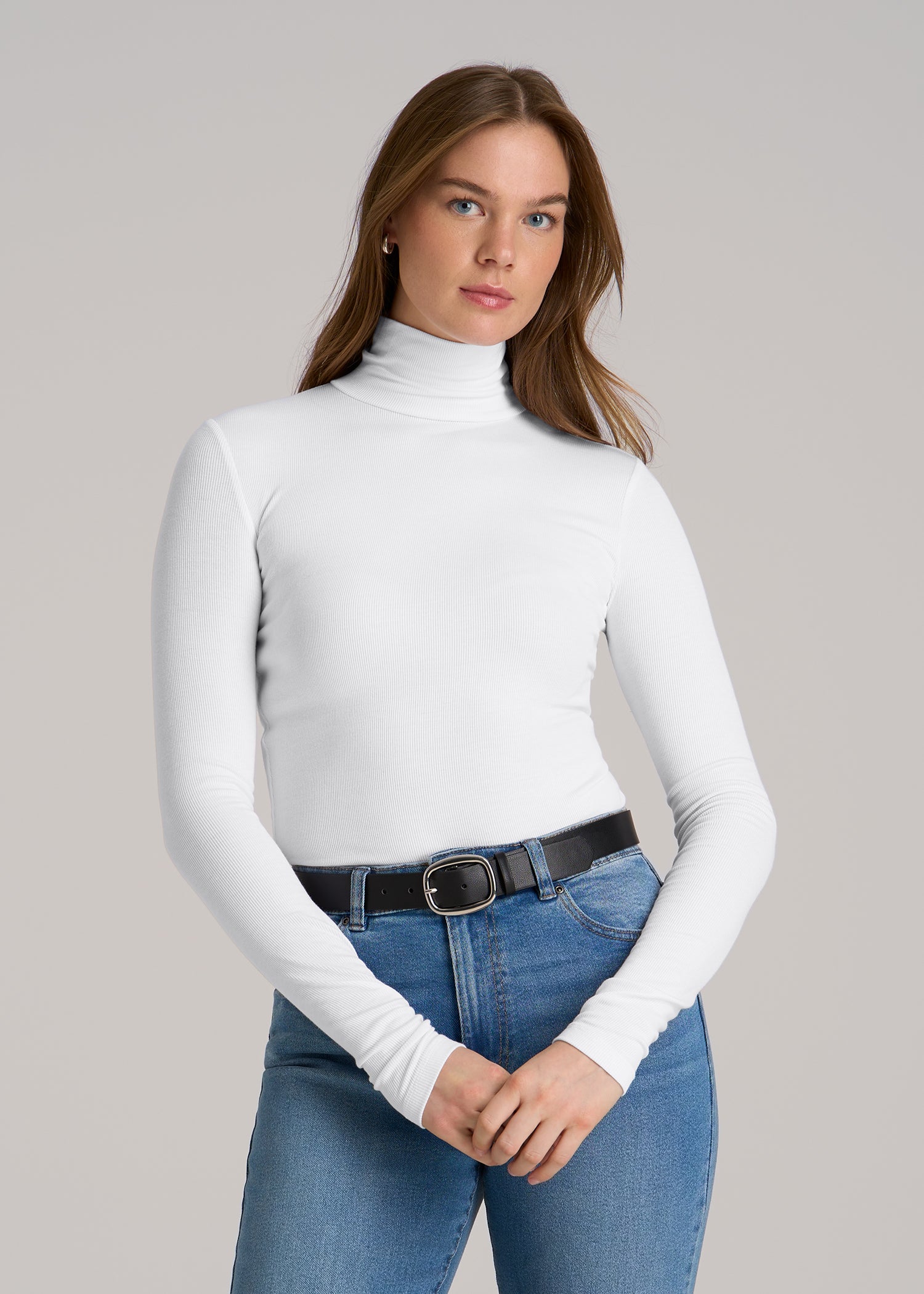 Ribbed Turtleneck Tall Women's Shirts American Tall