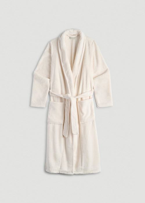 Lounge Robe for Tall Women in White Alyssum