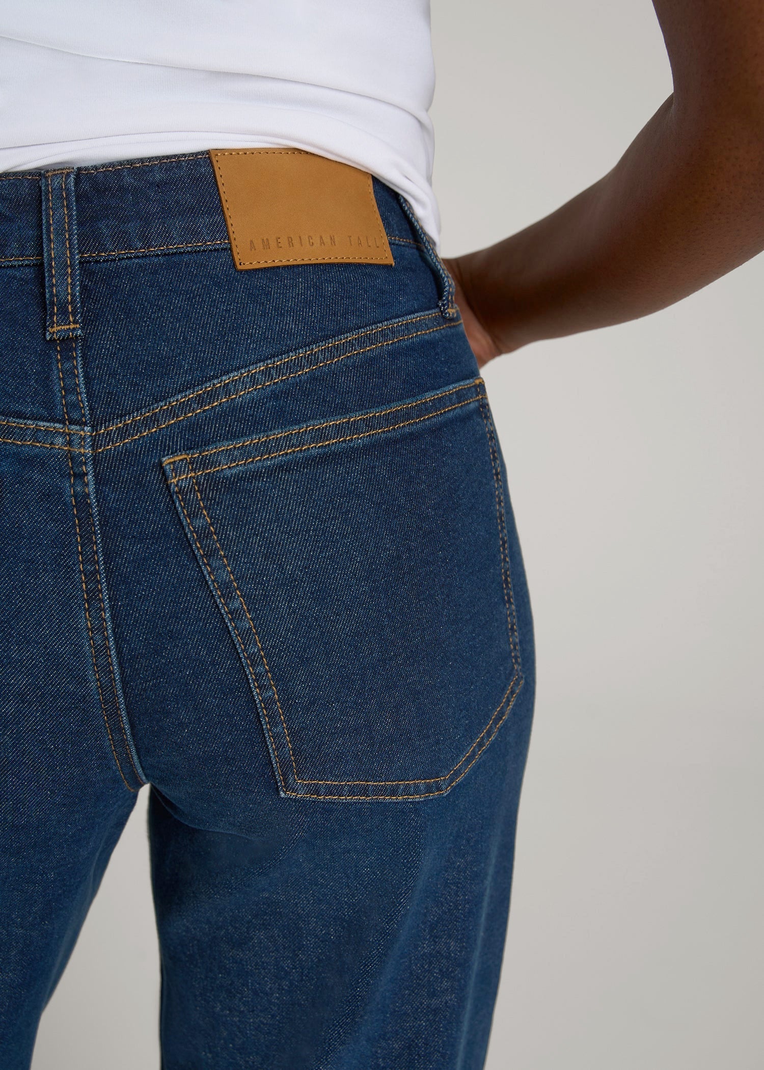 Luna High-Rise Wide-Leg Jeans for Tall Women in Dark Blue Wash