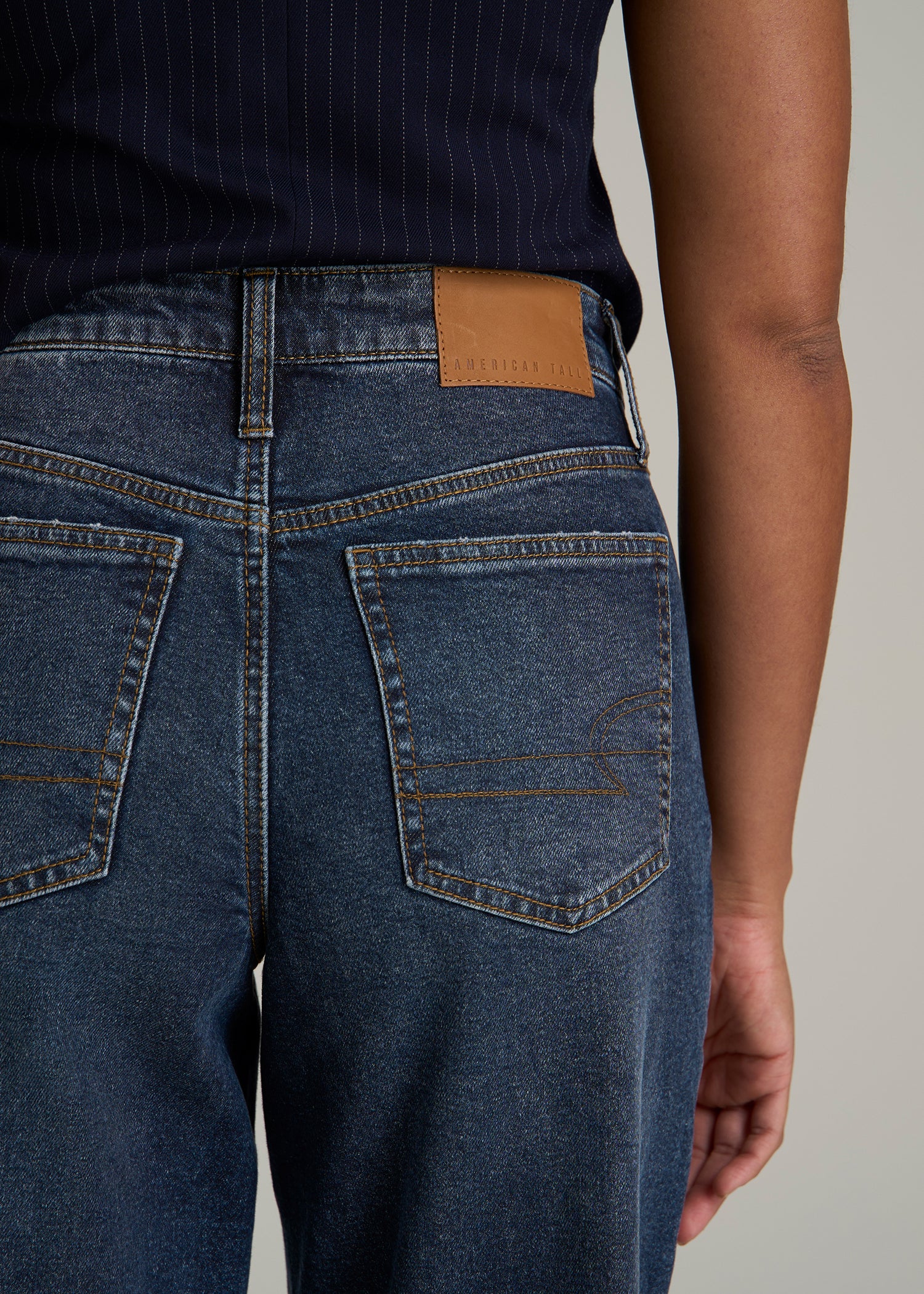 Luna High-Rise Wide-Leg Jeans for Tall Women in Faded Dark Indigo