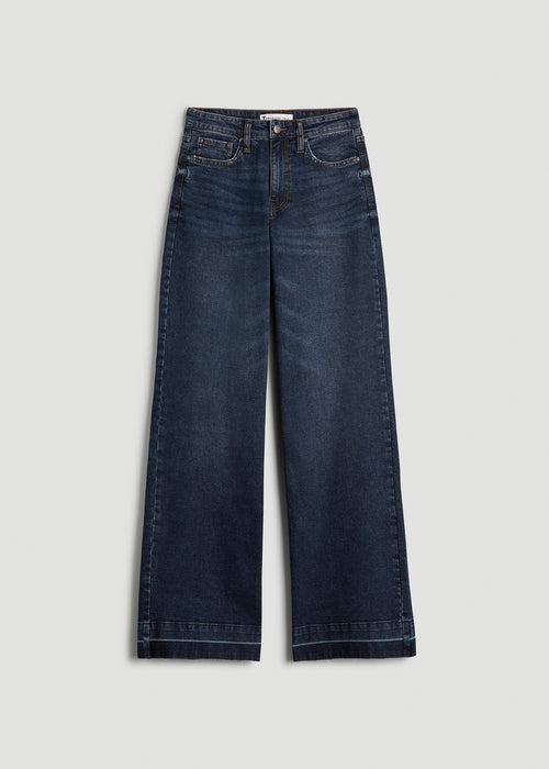 Luna High-Rise Wide-Leg Jeans for Tall Women in Faded Dark Indigo