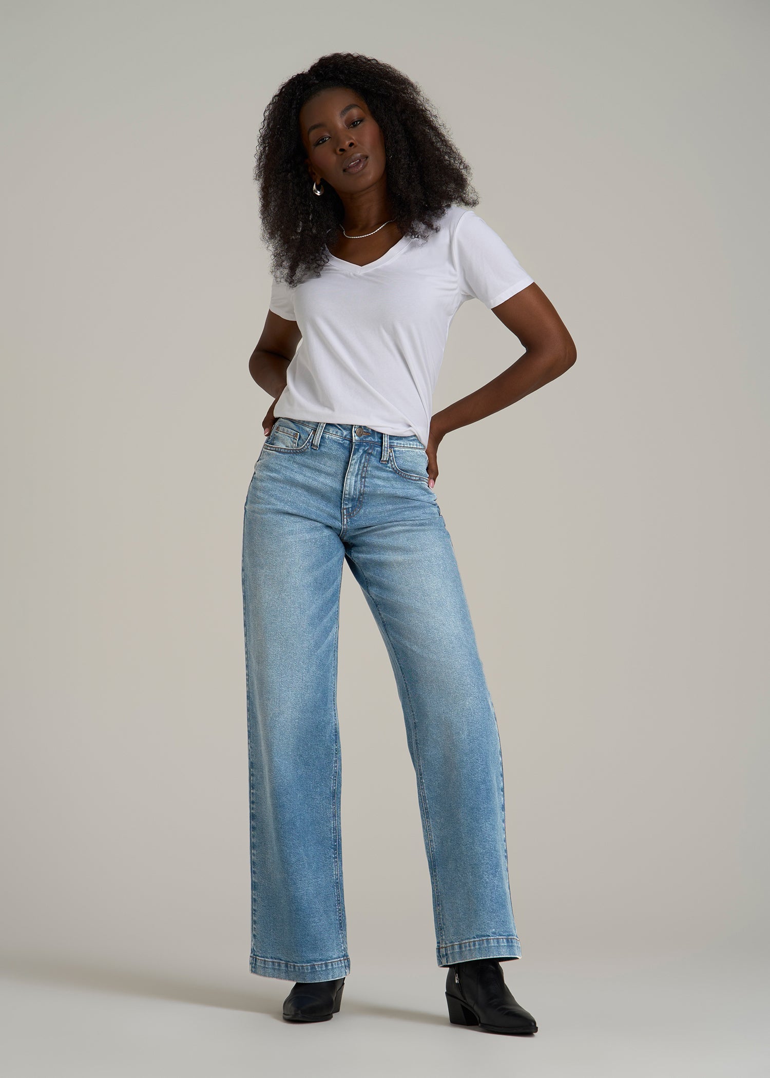 Luna High-Rise Wide-Leg Jeans for Tall Women in Heritage Faded