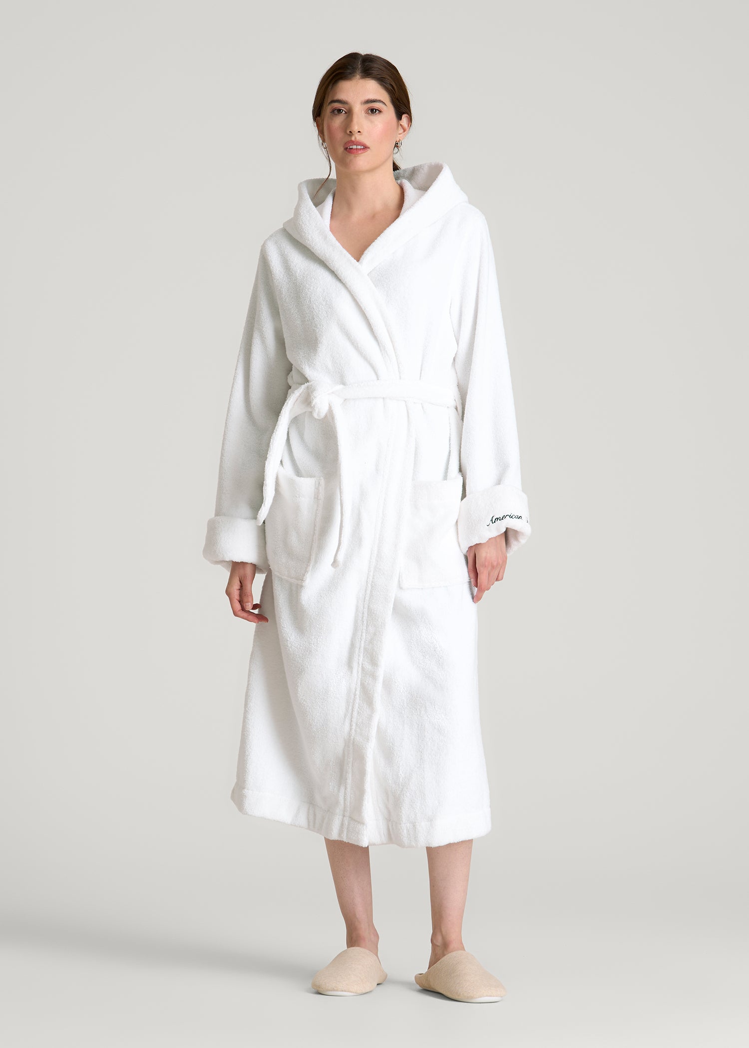 cotton toweling dressing gowns ladies Women's 100% Terry Cotton Bathrobe Toweling Dressing Gown Robe Two Tone  WhiteGray