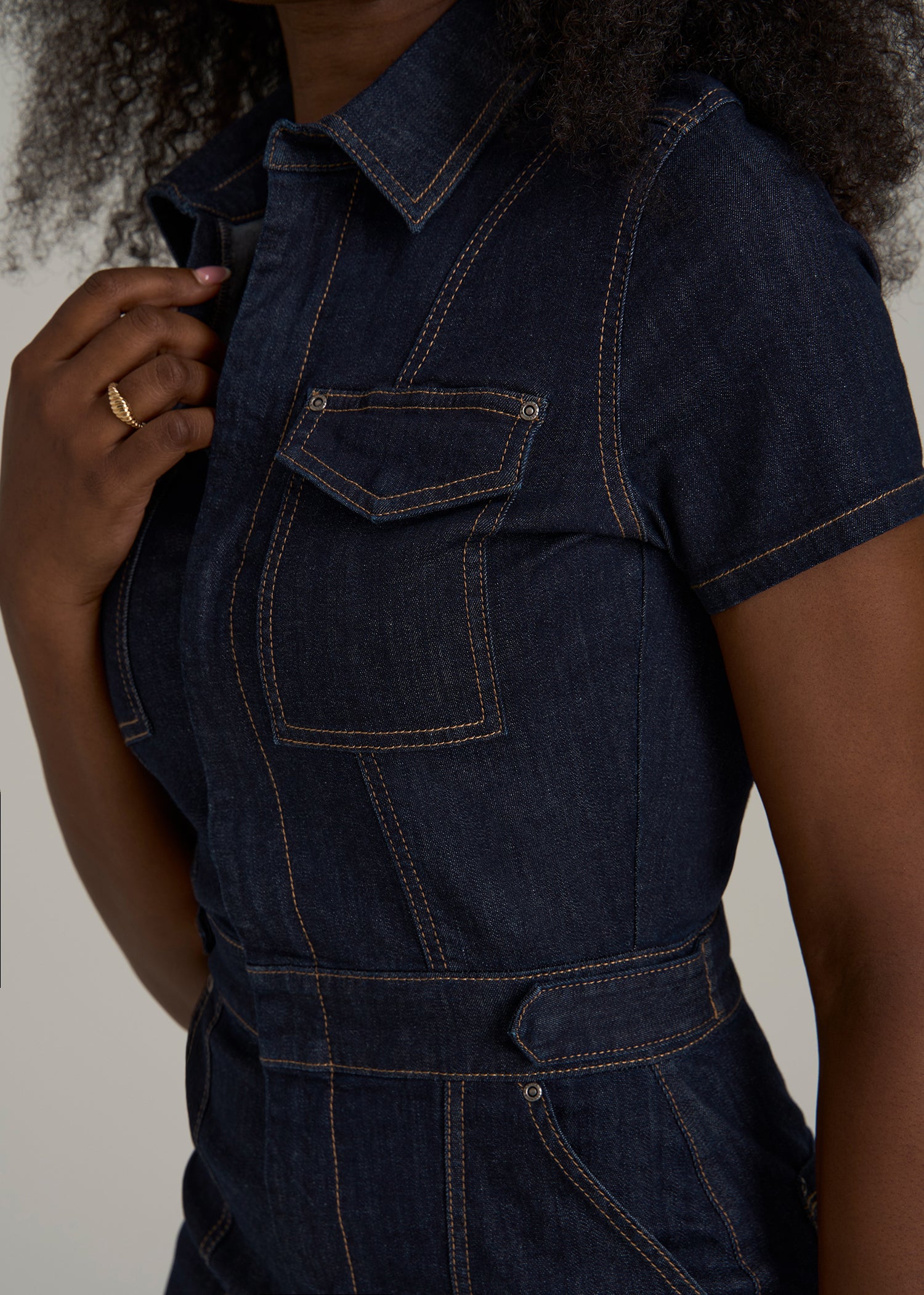 Maxi Denim Dress for Tall Women in Rinse Wash